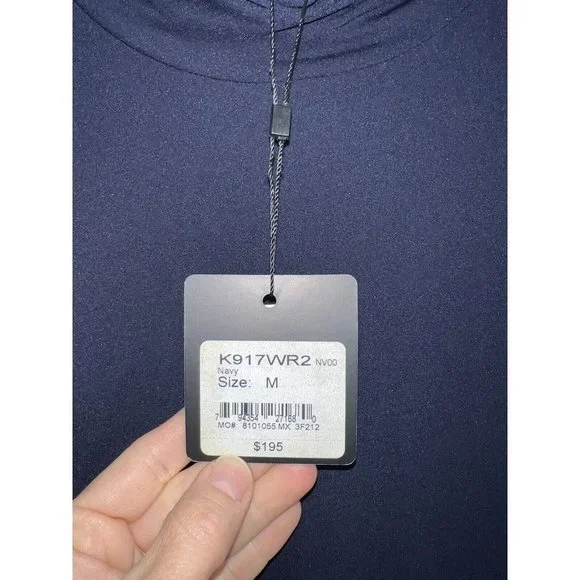 ST.JOHN Basic Shirt Navy Blue Mock Neck Turtle Neck NWTS $195 New Stretchy T - Picture 4 of 10